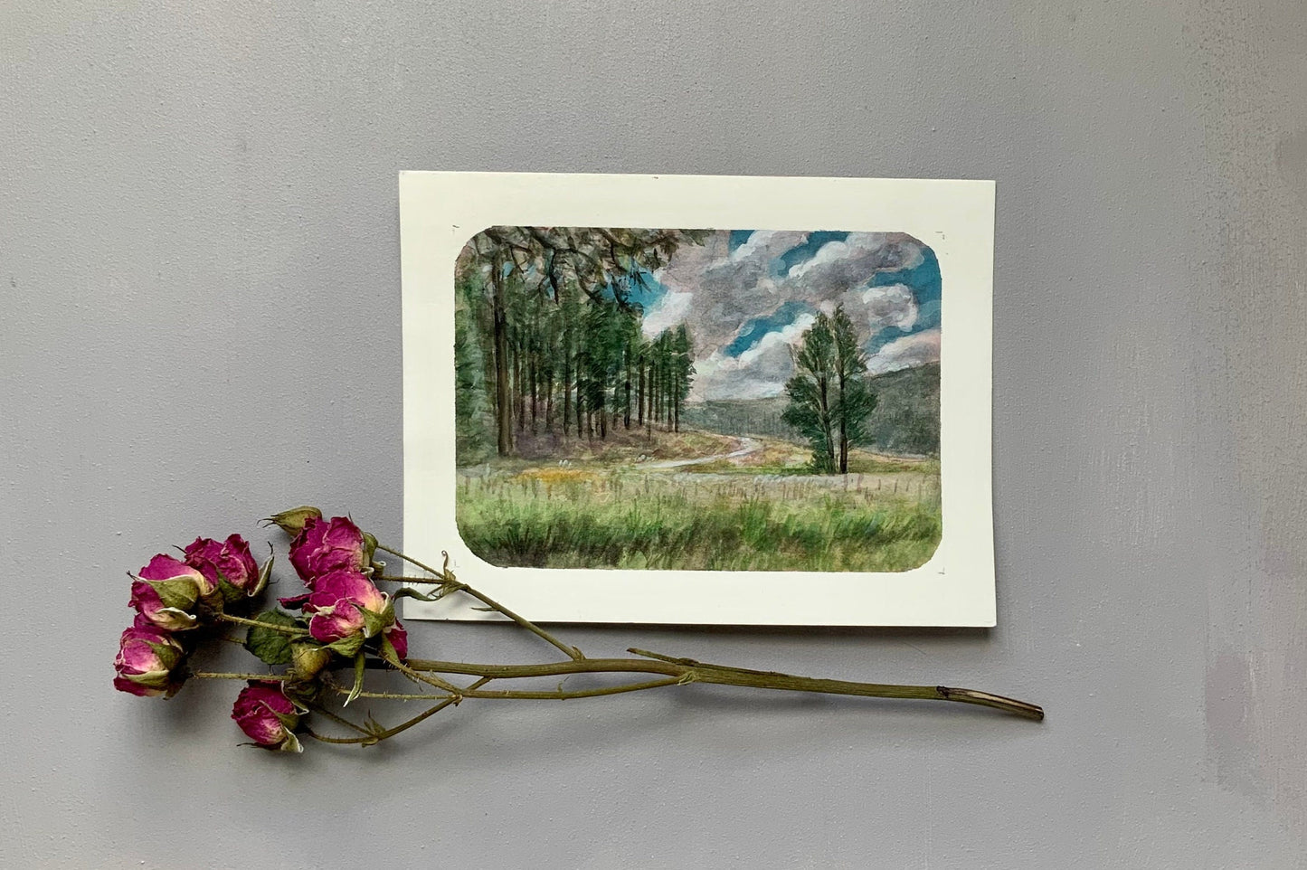 Hand Painted Watercolor Landscape (New Mexico Art)