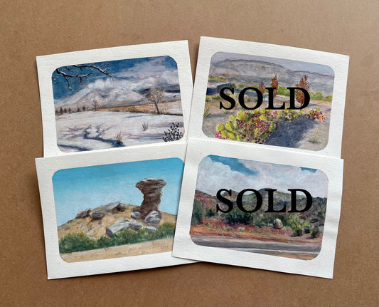 New Mexico Watercolor Artwork Handpainted Original Landscape Scenes