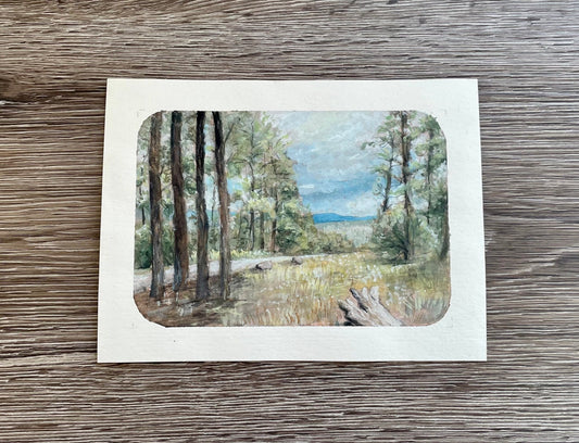 Original Watercolor Gouache Painting of A Scenic Landscape In New Mexico