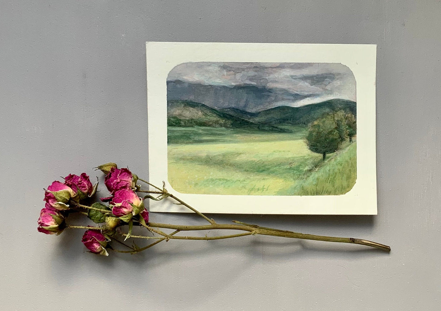 Hand Painted Watercolor Landscape (New Mexico Art)